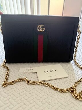 Gucci Black Calf Leather Ophidia Medium